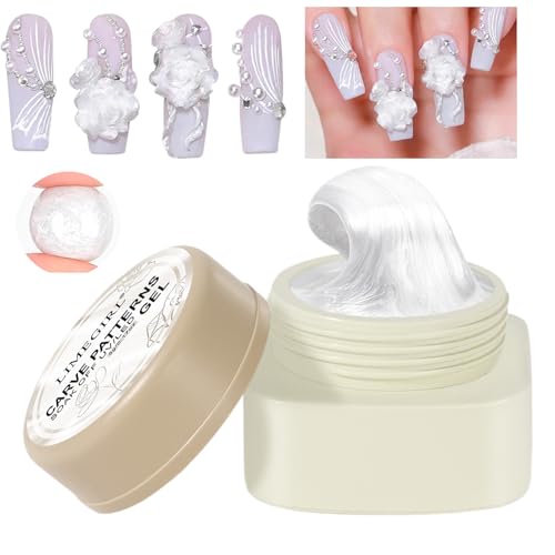 Gel de escultura 3D, gel de escultura para uñas - Gel de escultura sólido 3D sin parar,Suministros de manicura blanca multifuncional de 5 g de 5 g para salón y hogar