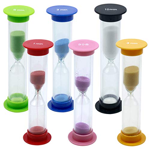Cozlly Juego de 6 Relojes de Arena Coloridos para niños, 301-04555