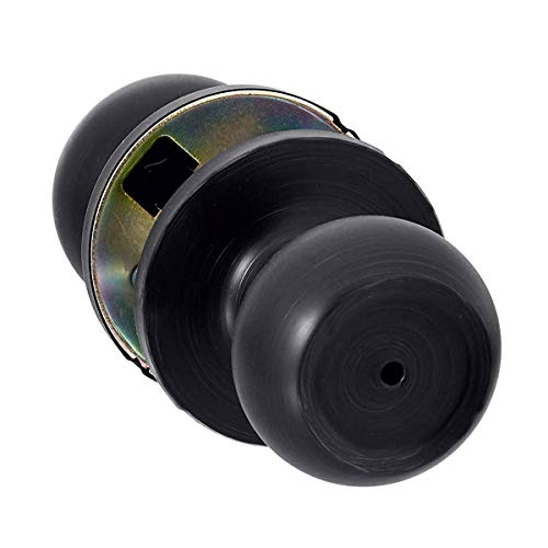 AmazonBasics Bedroom/Bathroom Door Knob With Lock, Coastal, Matte Black