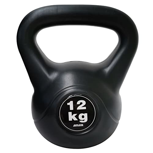 AMAYA SPORT Kettlebell de Vinilo - 12 kg, Pesas Rusas de Vinilo para Entrenamiento de Fuerza, Ejercicio en Casa o Gimnasio con Pesa Rusa Cover