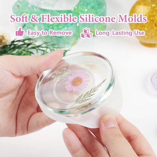 Image of Epoxy Resin Kit with Light for Beginners, 34OZ Epoxy Kit with Dried Flowers, Measuring Cups and Resins Supplies, Resin Kit and Molds Complete Set DIY Crafts for Adults, Epoxy Set with Vase Mold