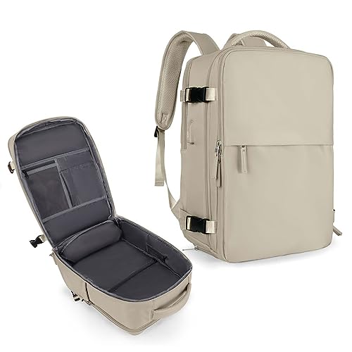 Image of coowoz Carry On Backpack Women Men Travel Backpack Airline Approved Laptop Backpack Sport Rucksack, B-khaki, L, Rucksack