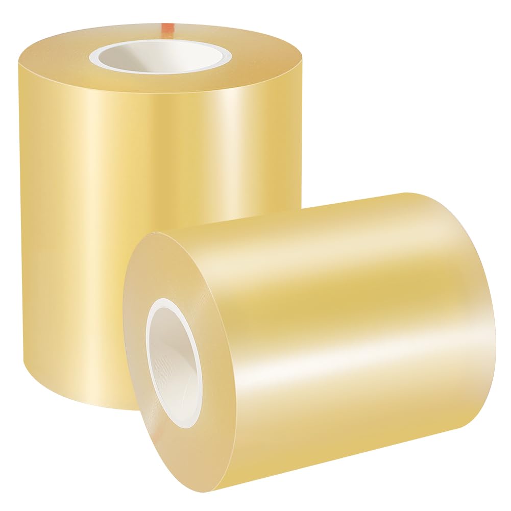DELORIGIN 2 Rolls Wrestling Mat Tapes 4" X 82.02 Feet Gym Floor Carpet Tape Matte Heavy Duty Clear Mats Adhesive Tape for Wrestling Grappling Exercise Sports Gymnastics Flooring Mats