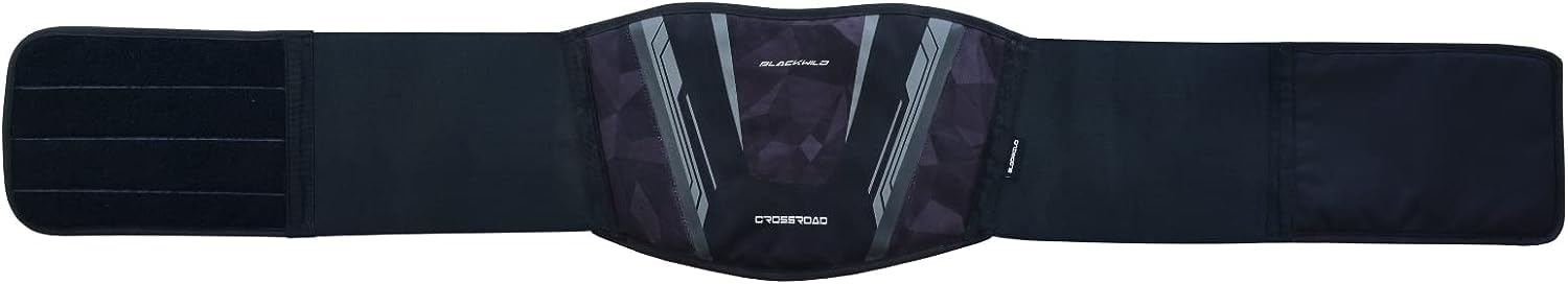 Blackwild Ceinture rénale pour moto | Crossroad Ceinture rénale pour homme et femme - Design en cristal noir | Stabilisation efficace du rénal - Soutien lombaire | Ceinture de soutien dorsal