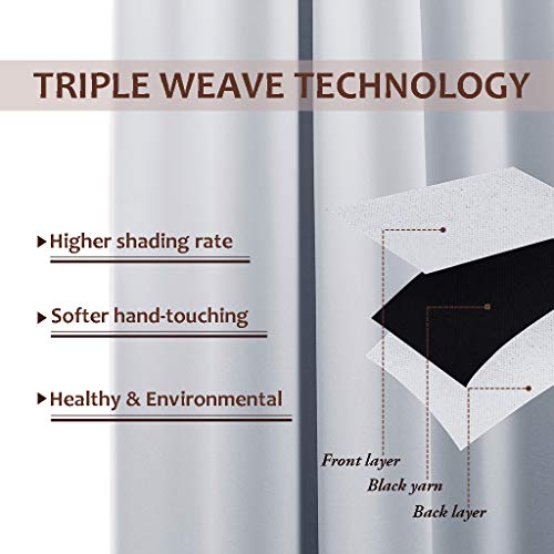 NICETOWN Blackout Curtain Liners for Sheer Curtains, Cold Heat Light Noise Blocking Liners with Rings: Easy to Open & Closed, Thermal Liners for 42" Wide x 84" Long Curtains, 2 PCs, 40" x 80" - image 6