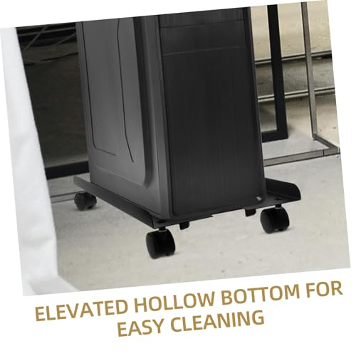 Soporte móvil para torre de computadora con ruedas para uso bajo escritorio y en el piso, soporte de acero laminado en frío con acabado negro resistente, adecuado para hogar y oficina, protección para CPU miniatura 3