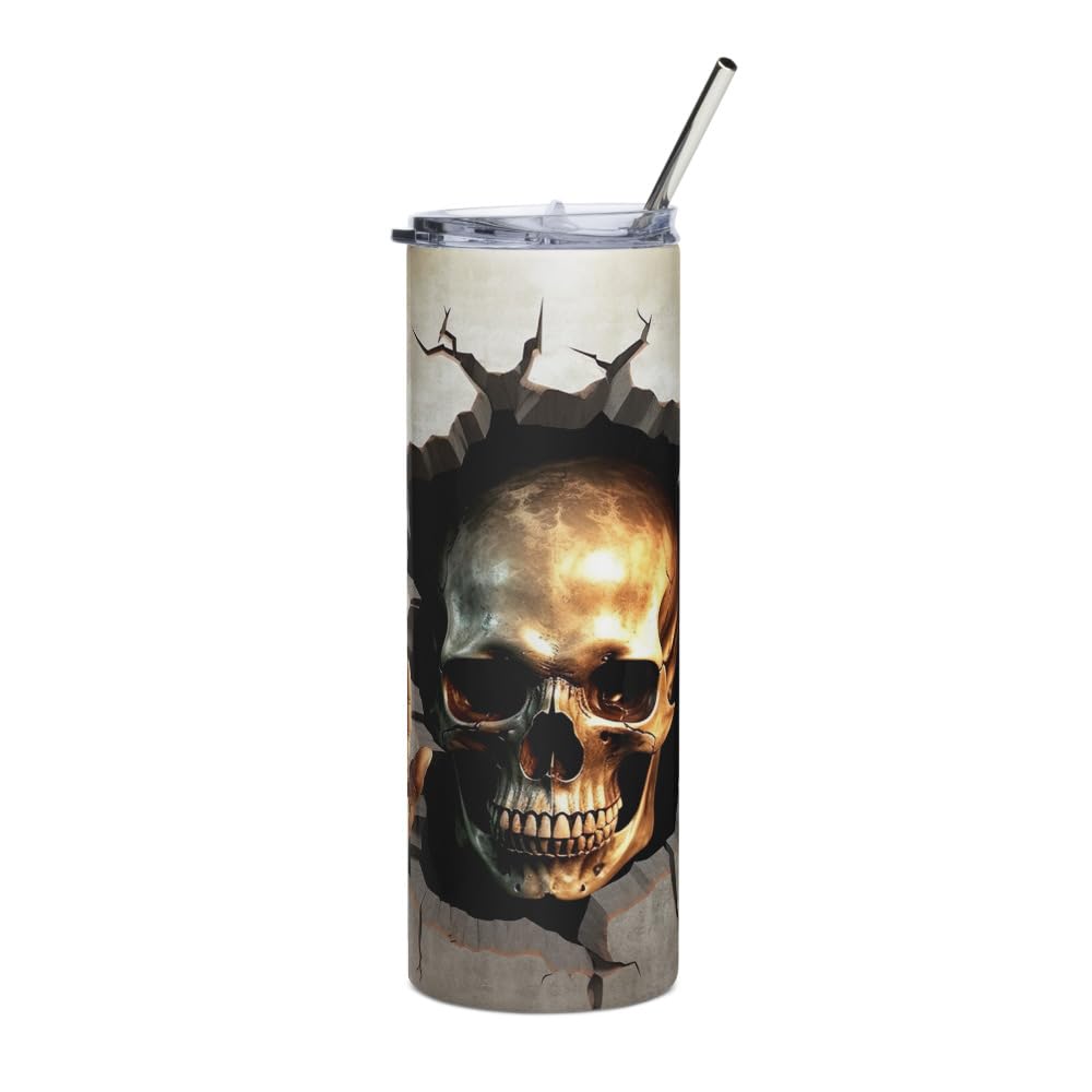 Gobelet de voyage Halloween avec crâne 3D et isolation thermique inox