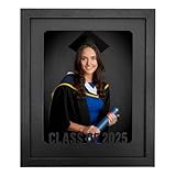 GMFrames Graduation Picture Frame Class of 2025 & 2026 Photo Frame with Mat for 8x10 Pictures Graduation Party Gift and Keepsake Black