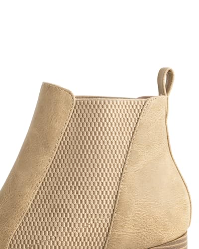 Low Heel Ankle Boots for Women Chunky Block Heel Elastic Gore Chelsea Boots Slip On Comfortable Short Boots Round Toe Black Brown Heeled Booties for Fall Winter4