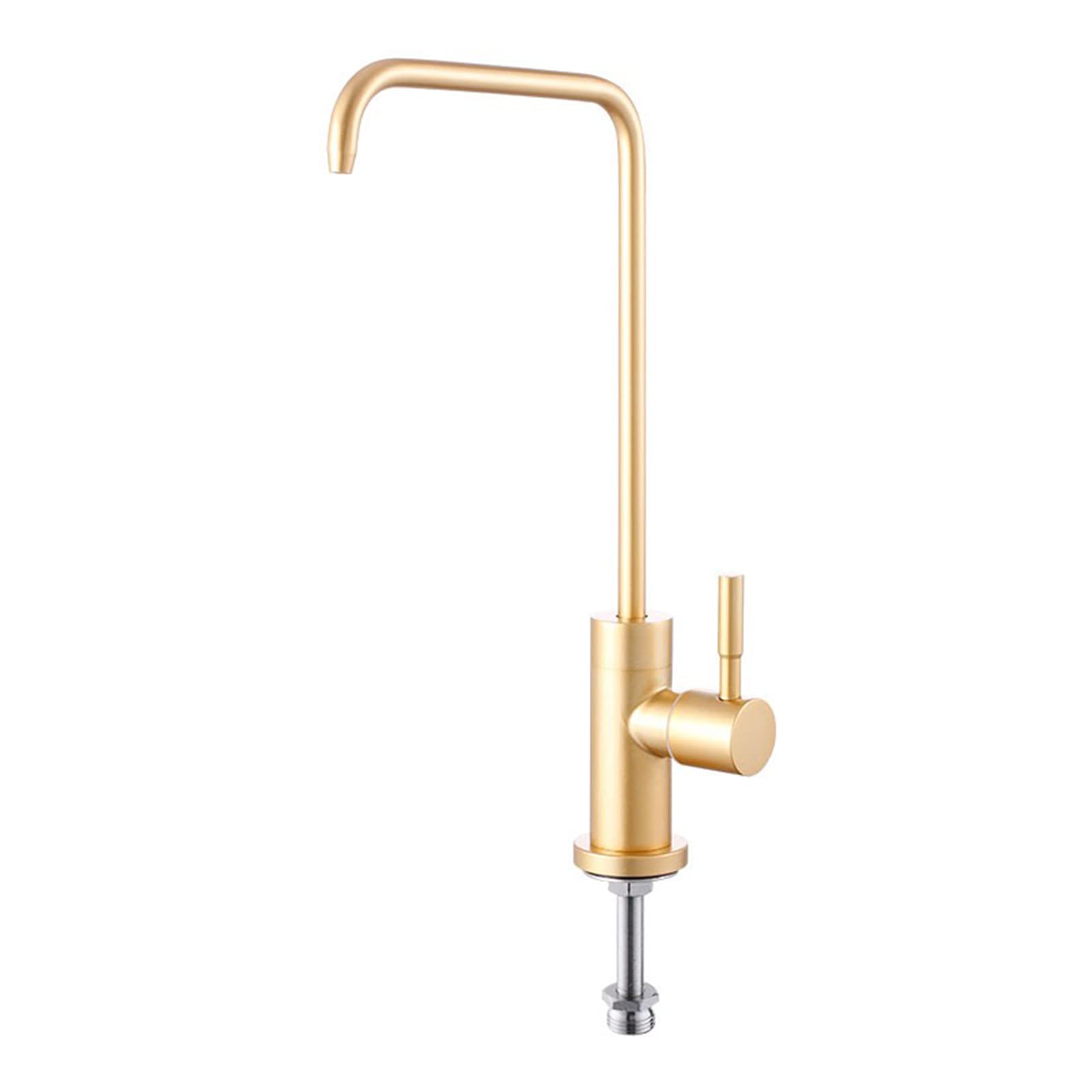 WDSOPK Kitchen Drinking Water Tap Gold Stainless Steel Only Cold Water Water Filter Tap-C (C A)