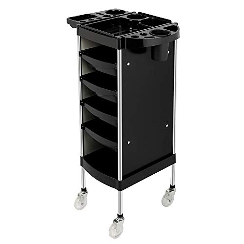 Mefeir Salon Trolley Cart with ABS Drawers, Metal Holder, Rolling Wheels for Stylist