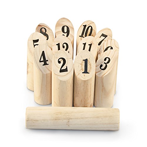 Finn Kubb Wurfspiel Holzspielzeug 12 Spielhölzer 1 Wurfholz 3-6 Personen