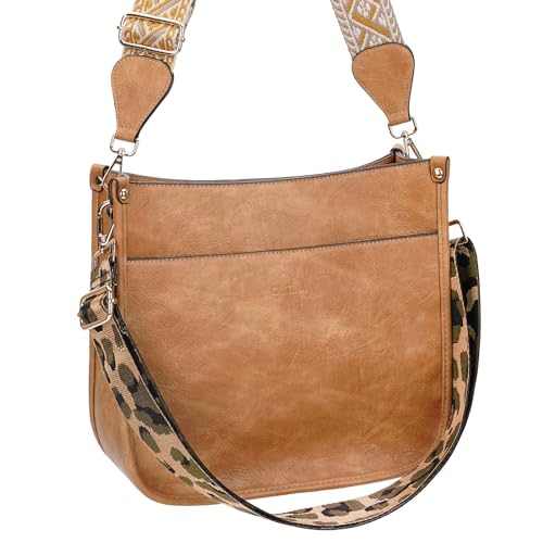 Image of Crossbody Bag Women Vegan Leather Hobo Handbag Trendy Crossbody Shoulder Bag Purses For Women with 2 Adjustable Strap