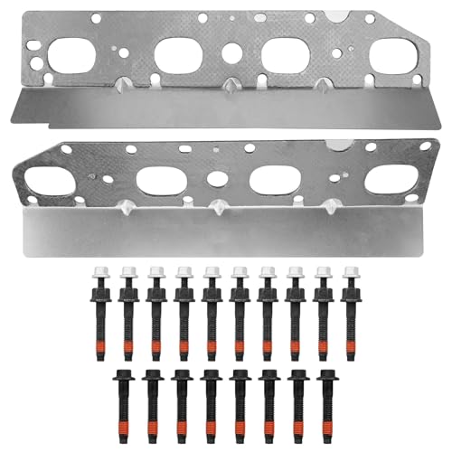 5.7 Exhaust Manifold Gasket Bolt Stud Nut Set, Compatible with 2009-2020 Chrysler Dodge Ram Jeep Commander Grand Cherokee, Replaces# 6510141AA 6505316AA