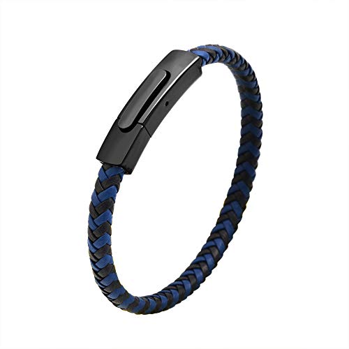 Pulsera trenzada de piel genuina para hombre Geoffrey Beene miniatura 3