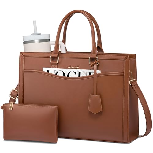 Image of LOVEVOOK Laptop Tote Bag for Women, Office Work Bag Briefcase fit for Laptop, Large Capacity Teacher Bag Handbag