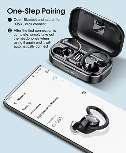 2022 Upgrade Wireless Earbuds,VOESUD Bluetoth 5.3 Headphones with Mic,Wireless Headphones Running with IP7 Waterproof Ear Hooks,Touch Control for Sport/Work