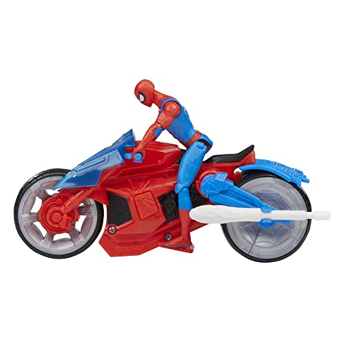 Marvel Spider-Man Web Blast Cycle, 4-Inch Action Figure with Vehicle and 2 Web Projectiles, Kids Playset for Ages 4 and Up - Image 7