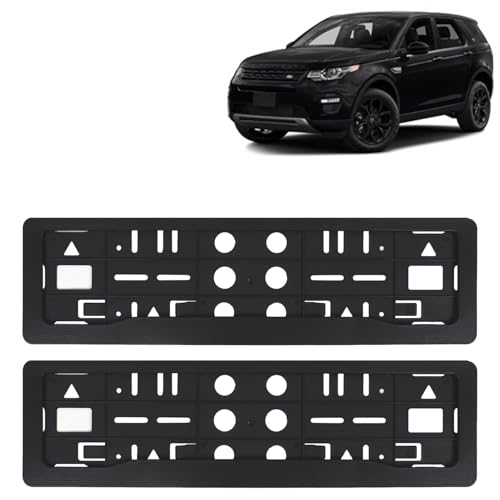 Image of KINGSWAY Discovery Car Number Plate Frames for All 2020 Onwards Models of Land Rover Car Registration Plate Holders, Black Licence Plate Covers (Front and Rear), Universal Size 51.5 x 14.5 cm