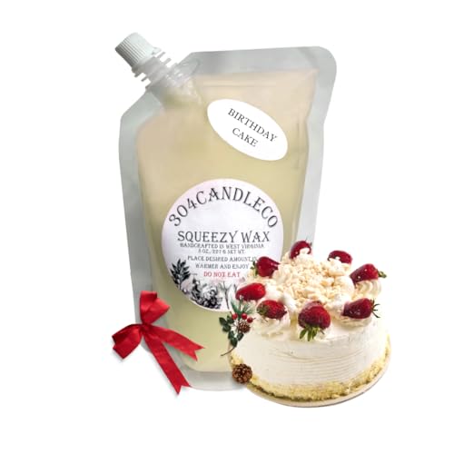 304CandleCo Large Squeeze Soy Wax Melt - 50 SCENTS! - Highly Fragrant &amp; Hand-Crafted - Easy Mix &amp; Match - American Made - Perfect for Wax Warmers (3oz, Birthday Cake)