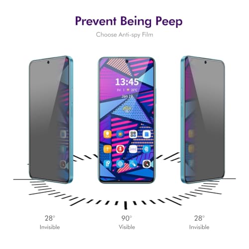 Image of Privacy Tempered Glass Screen Protector for iQOO Neo 10R 5G - 9H Hardness, Anti-Spy, Touch Sensitive, Easy Install (1-Pack)