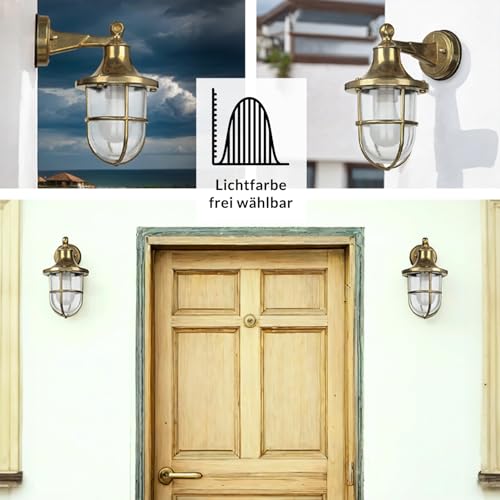 Lampe murale extérieure balcon laiton nostalgique E27 éclairage extérieur jardin IP64