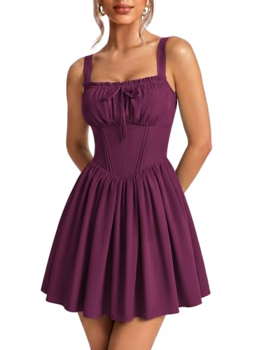 SCARLET DARKNESS Corset Mini Dress Adjustable Straps Sundress with Pockets - image 1