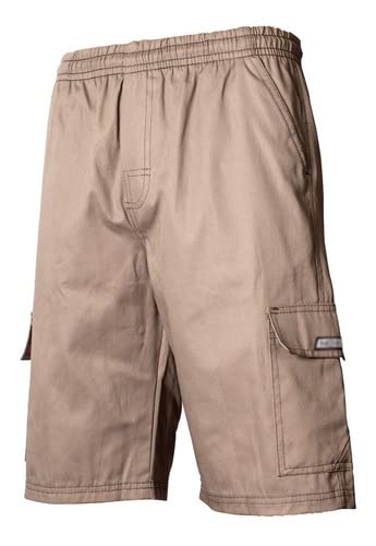 Bermuda Calção Brim Sarja Masculino Elástico Cordão Cargo 5 bolsos Algodão Reforçado Uniforme Tamanh