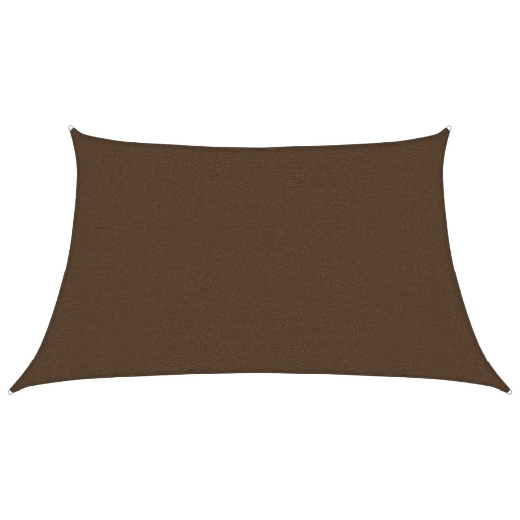 vidaXL Sunshade Sail - Brown, 3/4x2 m, Trapezium Shape, HDPE Material, UV Protection, Wind and Water Permeable, Mould Resistant, Includes Stainless Steel Fasteners and Ropes — image 1