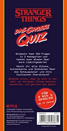 Larousse- Stranger Things The Great Game Quiz, Color, Multicolor. (LARD0003), German language