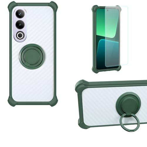 jioeuinly Case Compatible for Oneplus Ace 3v Phone Case Cover PC backplane + Silicone Soft Frame Cover [360 Metal Ring, Magnetic Car Mount] CSKB-LV
