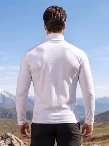 Image of CHKOKKO Winter Wear Cotton Plain Full Sleeve Turtle Neck Regular Fit T Shirt For Men