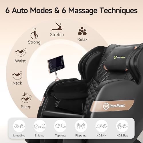Real Relax 2025 Full Body Massage Chair of Dual-core S Track,Shiatsu Massage Recliner of Zero...