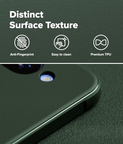 Image of Ringke Onyx for Google Pixel 10a [Anti-Fingerprint Texture] Slim Shockproof Protective Cover with Precise Camera Cutouts & Non-Slip Side Grip Case Back Cover - Dark Green