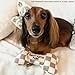 Haute Diggity Dog Checker Chewy Vuiton Bone, Plush Designer Dog Toys with Interactive Squeaker, Stimulating Pet Enrichment, Machine-Washable & Safe Materials for All Breeds, Size Large