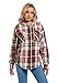 WINDFIT Women's Full Zip Fleece Flannel Jacket Plaid Sherpa Lined Jacket for Women Light Red XSmall