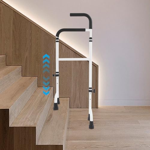 Stair Climbing Assist Cane, Walk Up and Down Stairs Step Helper, Stair Lift Assist Device w/Adjustable Height fit Indoor/Outdoor Steps for The Elderly, Sore HIPS and Knees