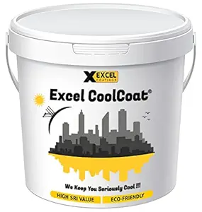 Excel Coatings High SRI Heat Reflective Cool Roof Paint Summer Cool Coating (10 LTS, Covers 250 Sq.ft)