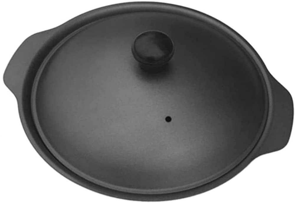Antihaft-Kasserolle Aus Gusseisen Mit Schwarzem Deckel, Antihaft-Pfanne, Geeignet Für Eine Oder Mehrere Personen, Kleiner Mini-Tisch-Präsentations-Wok, 16 cm,Black