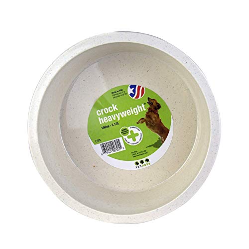 Van Ness Pets Crock Style Heavyweight Jumbo Bowl, 106 OZ Food/Water Dish, Greystone Topdogsupply
