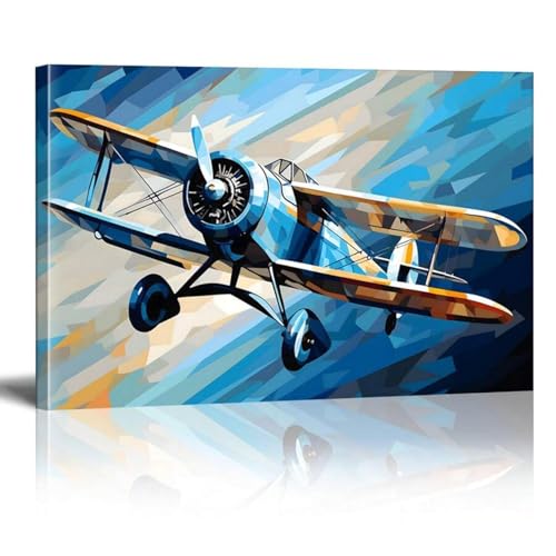 Tableau avion vintage cadre inclus pour habiller un mur vide de porche ou chambre