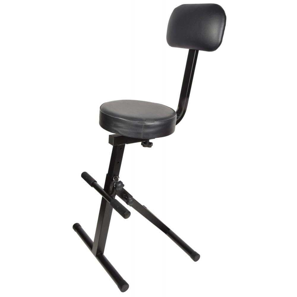 Chord Musician Seat Foldable High Chair Padded Backrest Studio Engineer Guitar