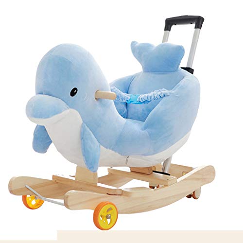 Schaukelpferd QIQIDEDIAN Kinderspielzeug Geschenke Baby Trojaner Delphin Trojaner Musik Geschenk (Color : B)