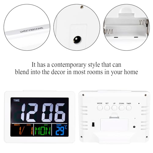 Pequeño despertador digital LCD Jeffergarden con sensor de temperatura 5