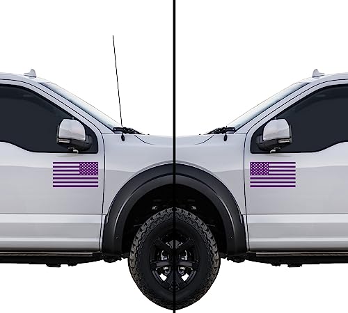 Image of American US Flag [Pick Color /Size] Vinyl Decal Sticker for Laptop /Car /Truck /Window /Bumper (18in Subdued Pair, Matte Purple)