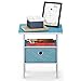 Furinno Andrey End Table / Side Table / Night Stand / Bedside Table with Bin Drawer, Light Blue/Light Blue