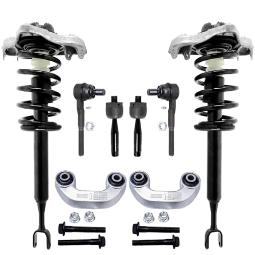 Image of Detroit Axle - Front Struts Kit for 2002 2003 2004 Audi A4 Quattro 2 Struts with Coil Spring Assembly 4 Inner Outer Tie Rod Ends 2 Sway Bar End Links Suspension Kit Replacement
