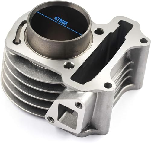 Trkimal 47mm Zylinderbaugruppe Performance Big Bore Zylinder Kit Ersatz für GY6 80CC 139QMB MTB Scooter Moped Go Kart
