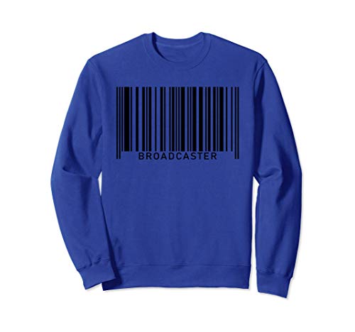 Reporter radiodiffuseur Ancre TV Radio Annonceur Code barre Sweatshirt