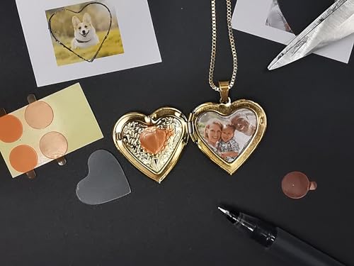 Love Heart Locket Necklace That Holds Pictures, Initial Alphabet A-Z Photo Lockets3